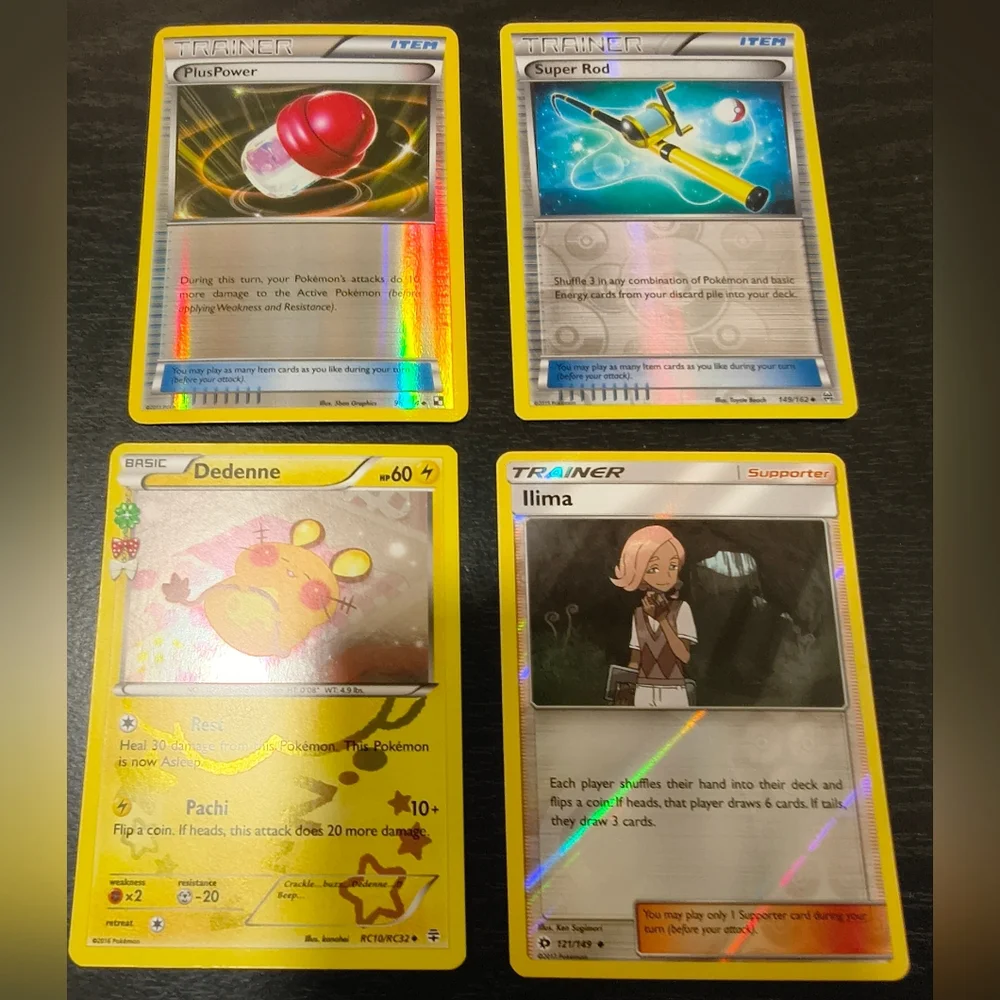 Dedenne Pokémon Card With 3 Holo Trainer Cards - Picture 2 of 2